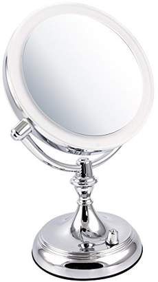 Ovente LED Lighted Tabletop Makeup Mirror, 1x/10x Magnification, 7.5 Inch