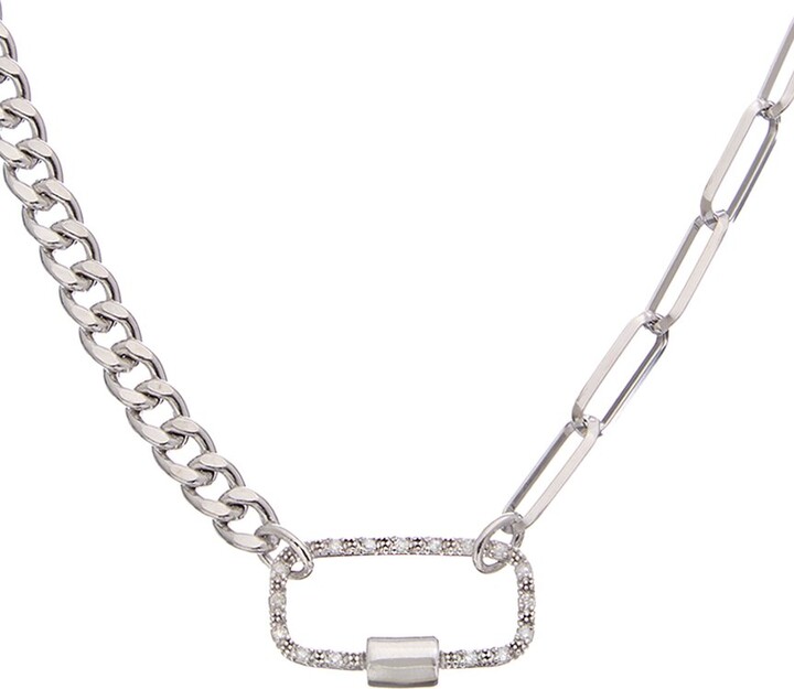 Meshmerise 18K Over Silver 0.10 Ct. Tw. Diamond Necklace