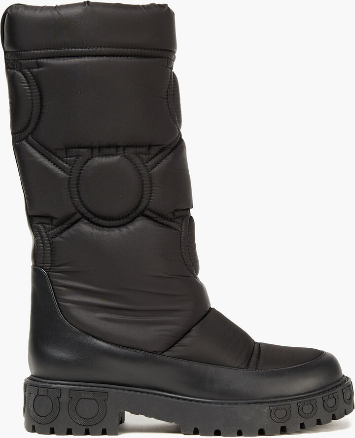 Salvatore Ferragamo Ashley Leather-trimmed Quilted Shell Snow Boots ...