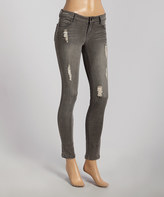 Thumbnail for your product : Black Hearts Brigade Gray Denim Sand-Blasted Jessie Skinny Jeans