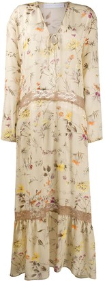 Societe Anonyme Floral-Print Silk Dress