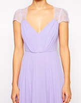 Thumbnail for your product : ASOS COLLECTION Lace Insert Pleated Midi Dress