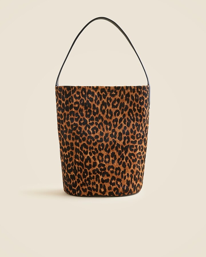 Berkeley bucket bag in leopard-print calf hair and leather