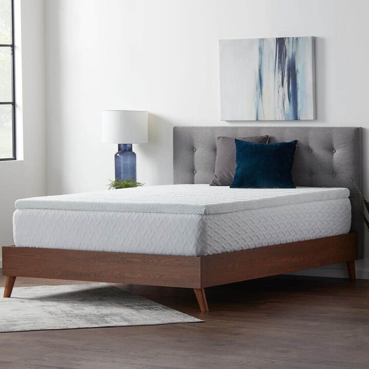 Lucid Comfort Collection 2 in. Twin Gel Memory Foam Mattress Topper with Breathable Cover