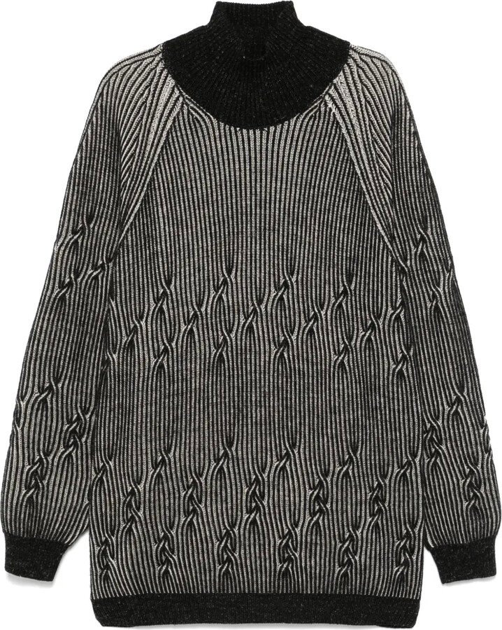 Jan-Jan Van Essche Cable-Knit Turtleneck Sweater