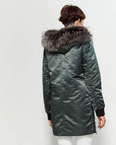 Thumbnail for your product : Intuition Paris Idylle Real Fur-Trimmed Hooded Bomber Jacket