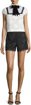Thumbnail for your product : Alice + Olivia Amaris High-Waist Lace Shorts