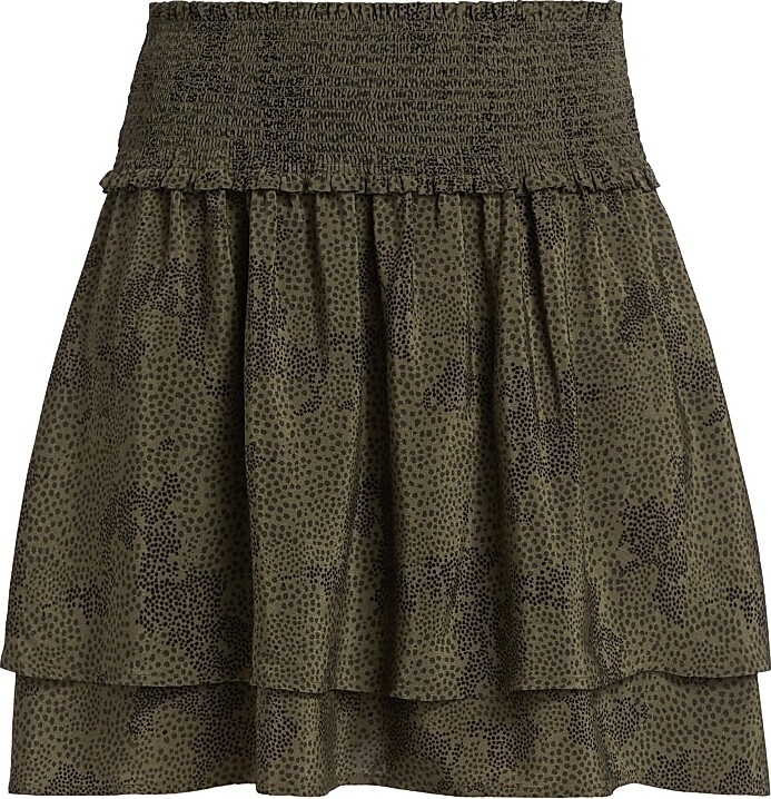 Rails Women's Addison Printed Smocked Miniskirt - Olive Pebble - Size XS
