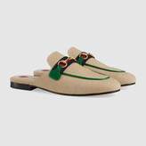 Thumbnail for your product : Gucci Online Exclusive women's Princetown canvas slipper