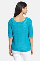 Thumbnail for your product : Caslon Scoop Neck Mesh Sweater