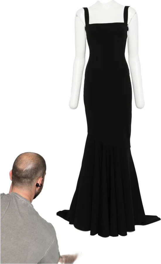 SOLACE London Lottie square-neck maxi dress