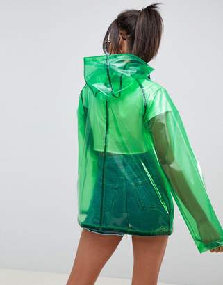ASOS Tall DESIGN Tall Rain Jacket With Contrast Binding