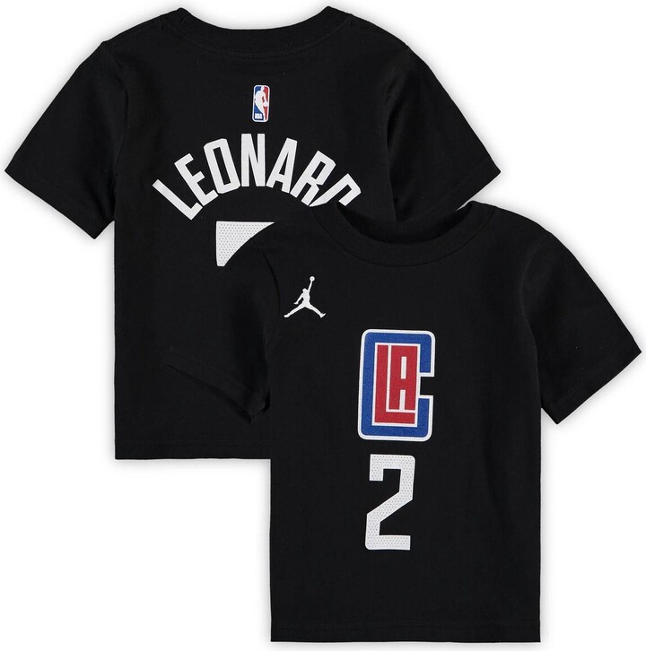 Jordan Toddler Boys and Girls Kawhi Leonard Black La Clippers Statement Edition Name and Number T-shirt