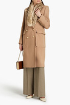 Thumbnail for your product : Alexandre Vauthier Double-breasted shearling-trimmed wool-blend felt coat