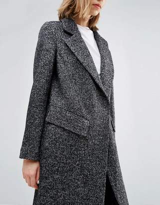 ASOS Coat in Boyfriend Fit and Mono Textured Fabric