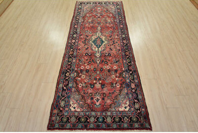 Bloomsbury Market Vintage Tribal Runner 3’10” X 9’2” Red Wool Hand-Knotted Oriental Rug