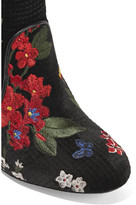 Thumbnail for your product : Laurence Dacade Silas Embroidered Velvet Boots - Black