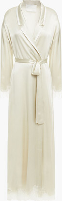 Carolina Herrera Lace-trimmed Silk-satin Robe