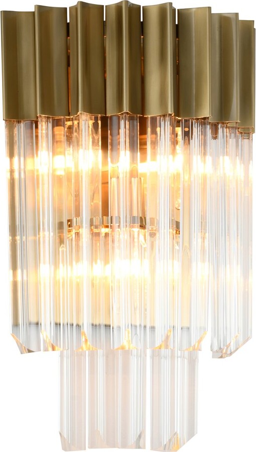 Bethel International Brass & Crystal Wall Sconce
