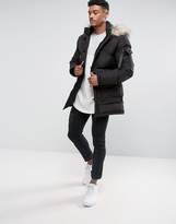 Thumbnail for your product : SikSilk Puffer Parka In Black With Faux Fur Hood