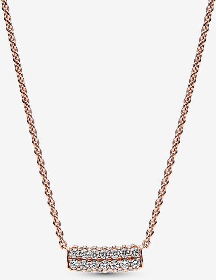 Timeless Pavé Double-row Bar Collier Necklace
