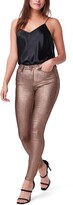 Thumbnail for your product : Paige Transcend Hoxton Metallic Coated Ultra Skinny Jeas
