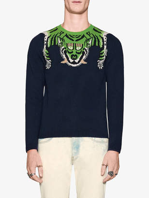Gucci Wool sweater with tiger