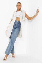 Thumbnail for your product : boohoo Sleeveless Belted Trench Coat