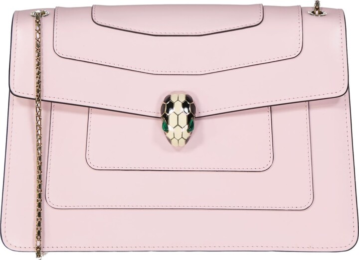 Serpenti Forever Pink Galuchat Bag with Malachite Eyes - Handbags & Purses  - Costume & Dressing Accessories