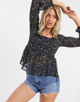 Thumbnail for your product : JDY blouse with deep cuff in star print