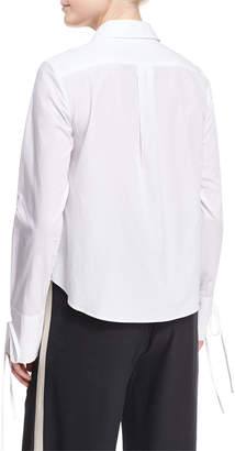 Robert Rodriguez Button-Front Poplin Shirt w/ Cuff Detail