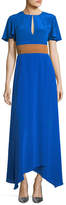 Thumbnail for your product : Diane von Furstenberg Flutter-Sleeve Split-Front Silk Evening Gown