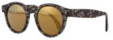 Thumbnail for your product : Illesteva Leonard Round Horn/Striped Sunglasses with Mirror Lens