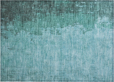 Machine Washable Indoor/Outdoor Xhevrie Teal Rug