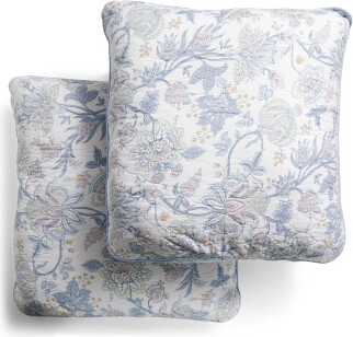 TJMAXX 2Pk Cotton Jacobean Floral Euro Pillows, Cotton/Polyester