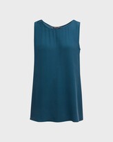Thumbnail for your product : Eileen Fisher Scoop-Neck Georgette Crepe Tank