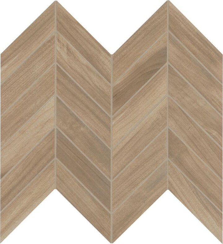 MSI Take Home Tile Sample - Havencrest Saddle Chevron 4 in. x 4 in. Matte Porcelain Mosaic Tile