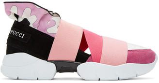 Emilio Pucci Pink Colorblock Slip-On Sneakers