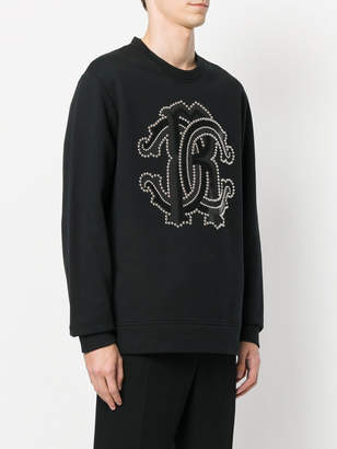 Roberto Cavalli studded logo sweatshirt
