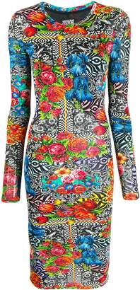 Versace Jeans Couture printed long sleeved dress