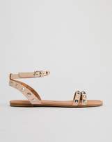 Thumbnail for your product : ASOS Design FIBBING Studded Flat Sandals