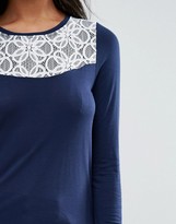 Thumbnail for your product : Vero Moda Drapey Cowl Hem Top with Lace Yoke