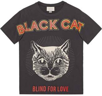 Gucci Black Cat print T-shirt