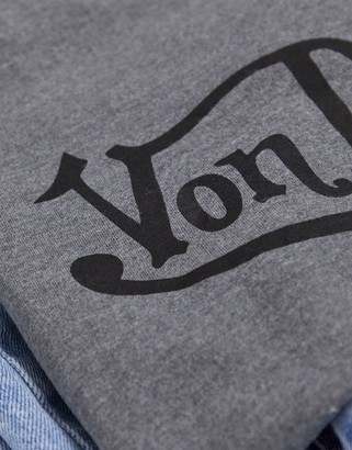 Von Dutch logo t-shirt in salt n pepper