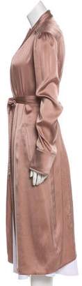Burberry Silk-Blend Long Coat Pink Silk-Blend Long Coat