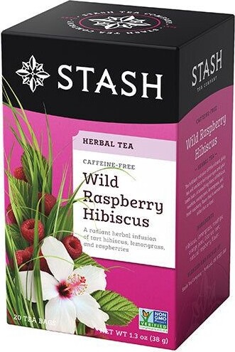 Stash Tea StashTeaWildRaspberryHibiscusHerbalTeaBagsCaseof6/20Bags