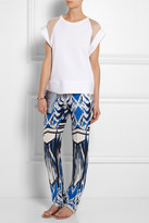 Thumbnail for your product : Roberto Cavalli Ikat-print silk slim-leg pants