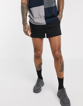 black skinny chino shorts