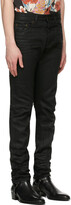 Thumbnail for your product : Saint Laurent Black Coated Slim-Fit Jeans
