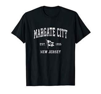 Margate City NJ Vintage Nautical Boat Anchor Flag Sports T-Shirt